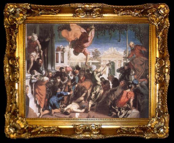 framed  TINTORETTO, Jacopo The Miracle of St Mark Freeing the Slave, ta009-2